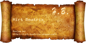 Hirt Beatrix névjegykártya